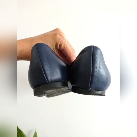 Leather flat dark blue - Picture 4 of 6